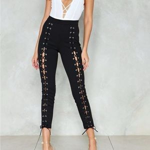 Pull It Off Lace-Up Pants